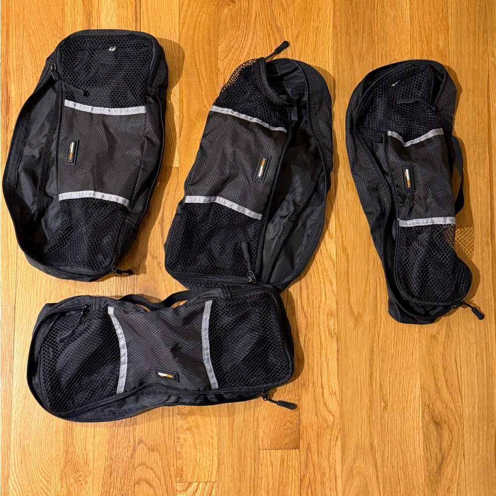 Black Packing Cubes Set for Travel - 4-Pack